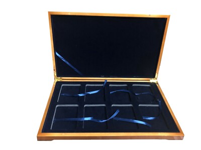 Solid Wood Display Storage Box Case for 8 Certified Coin Holder Slab PCGS or NGC