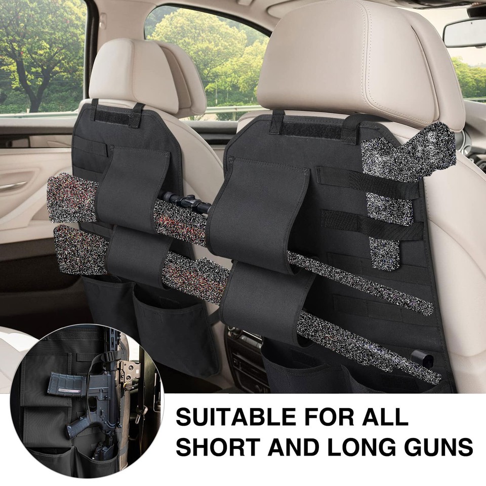 Vehicle Back Seat Gun Holder w/ Storage Pocket & Molle Truck Rifle Shotgun Racks eBay