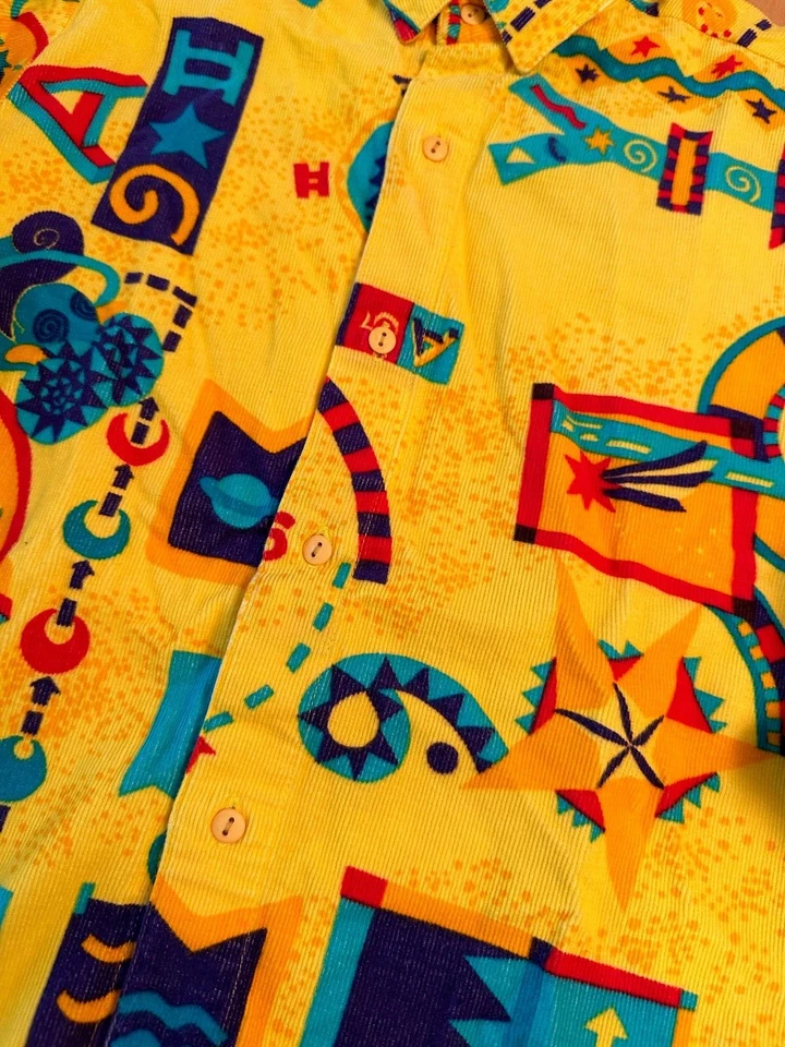 PATCH A GOG BY CATAMINI CORDUROY BUTTON UP GRAPHIC PRINT SHIRT BOYS SZ 6 - Image 2 of 4