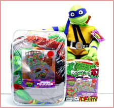5 Pieces - TEENAGE MUTANT NINJA TURTLES Comforter Sheet Set LEO Figure TWIN