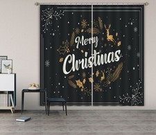 3D Christmas Snowflake ZHUA482 Photo Curtain Window Blockout Fabric Amy 2023