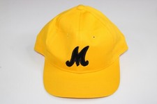 NOS Vintage Yellow Letter M Cotton Trucker Hat Adj Snapback NOS By YoungAn