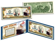 TITANIC RMS Ship * April 14, 1912 * Genuine Legal Tender U.S. $2 Bill Currency TITANIC RMS Ship * April 14, 1912 * Genuine Legal Tender U.S. $2 Bill Currency