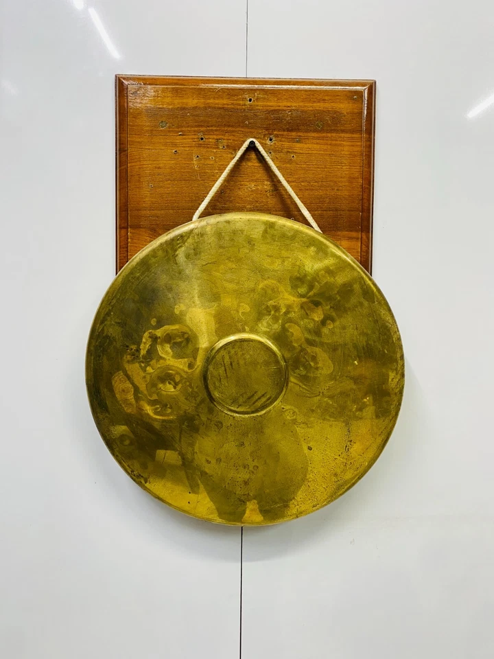 Original 1988 Seisakusho Co. Ltd, náutico antiguo latón barco redondo campana Gong Foto 3 de 4