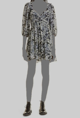 $396 Cinq à Sept Women's Black Floral Sweetheart 3/4 Sleeve A-Line Dress Size 6