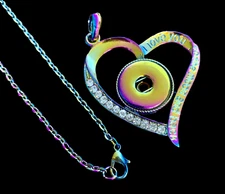 Snap Jewelry Love To Moon Rainbow Necklace Fits 18-20mm Ginger Style Charms