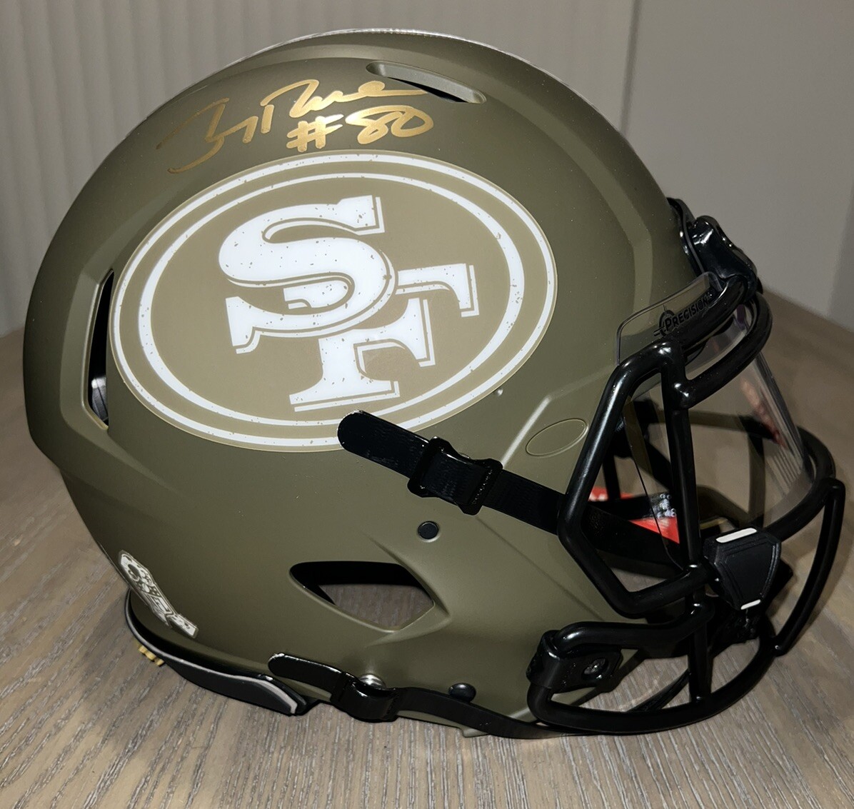 Casco Saludo al Servicio Auténtico Firmado por Jerry Rice San Francisco 49ers Envío Gratis
