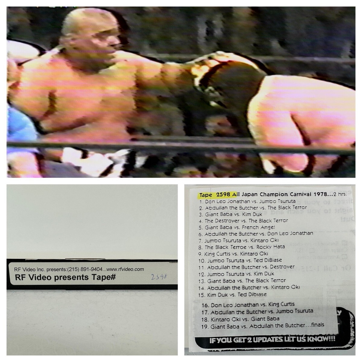 格闘技ビデオテープ Vintage Wrestling VHS RF Video Master Tape 2598 All Japan