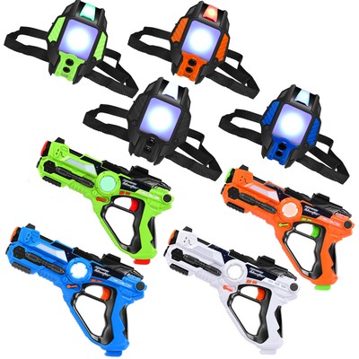 4-Set Game Laser Tag Gun Blasters and Vests Kids& Adults 4 ...