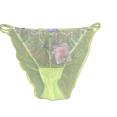 NWT Savage Fenty String Bikini Panty Whimsical Fairy Stars Sissy Green Floral 2X