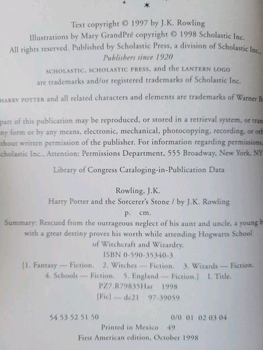 Harry Potter and the Sorcerer's Stone by J.K. Rowling (1998) First American Ed - Picture 5 of 9