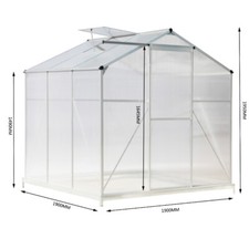 Glazing Garden Shade 6x4' 6x8' Aluminium Greenhouse Polycarbonate Slid Door Base