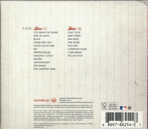 DAVE MATTHEWS BAND "Live At Wrigley Field" 2CD-Album (Cardboard Sleeve) - Imagen 2 de 2