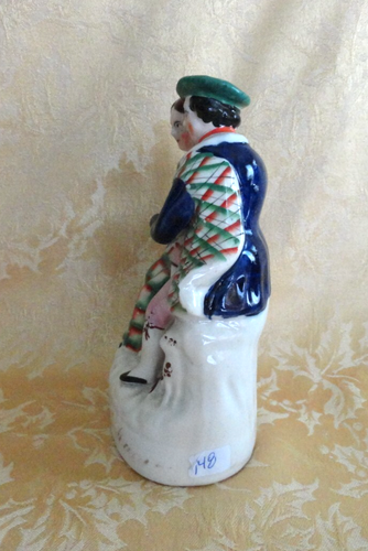 Antique Staffordshire Love Couple Figures Figurine- Sitting - Picture 4 of 10
