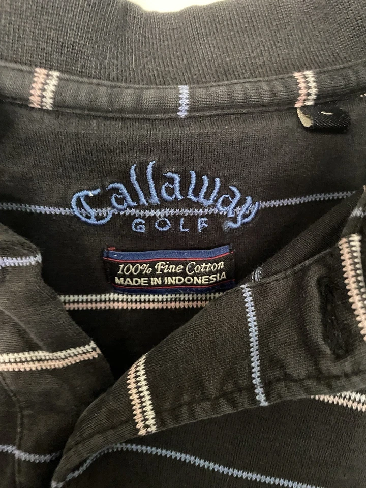 Camisa Callaway Para Hombre Grande Azul y Blanco Rayas Manga Corta Algodón Abotonada Foto 2 de 4