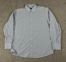 Hugo Boss Shirt Mens XL Blue Striped Button Up Long Sleeve Cotton Casual