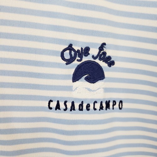 Camisa Polo Donald Ross Para Hombre M Golf Rayas SS Poliéster Azul Blanco Teñido Fore - Imagen 5 de 14