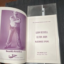 Bill Graham Fillmore East Leon Russell Elton John Nov 20-21, 1970 Program