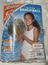 Beach Ball Glitter Inflatable Pool 10-1/2 Sparkle New Summer Fun Beachy