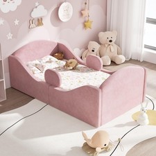 Toddler Bed, Certified Toddler Floor Bed with Removable Safety Rails, Standar...