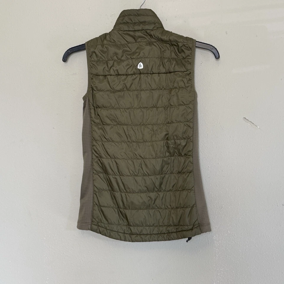 Chaleco acolchado Sierra Designs para mujer talla S verde relleno de poli bolsillos con cremallera Foto 2 de 4