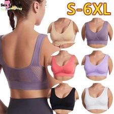 Womens Plus Size Sports Bra Form Bustier Top Breathable Underwear Yoga Gym Bra