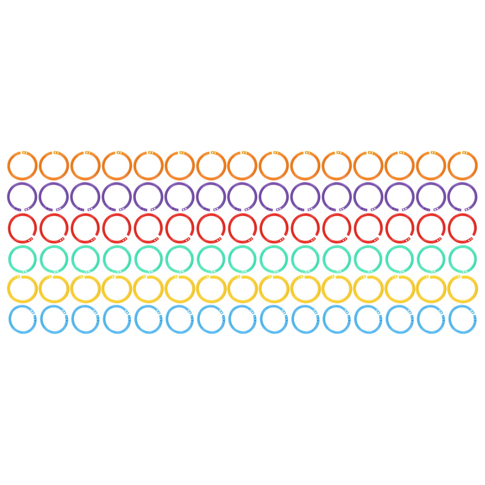 90Pcs Plastic Loose Leaf Rings Binder Ring For Organization School Supplies New