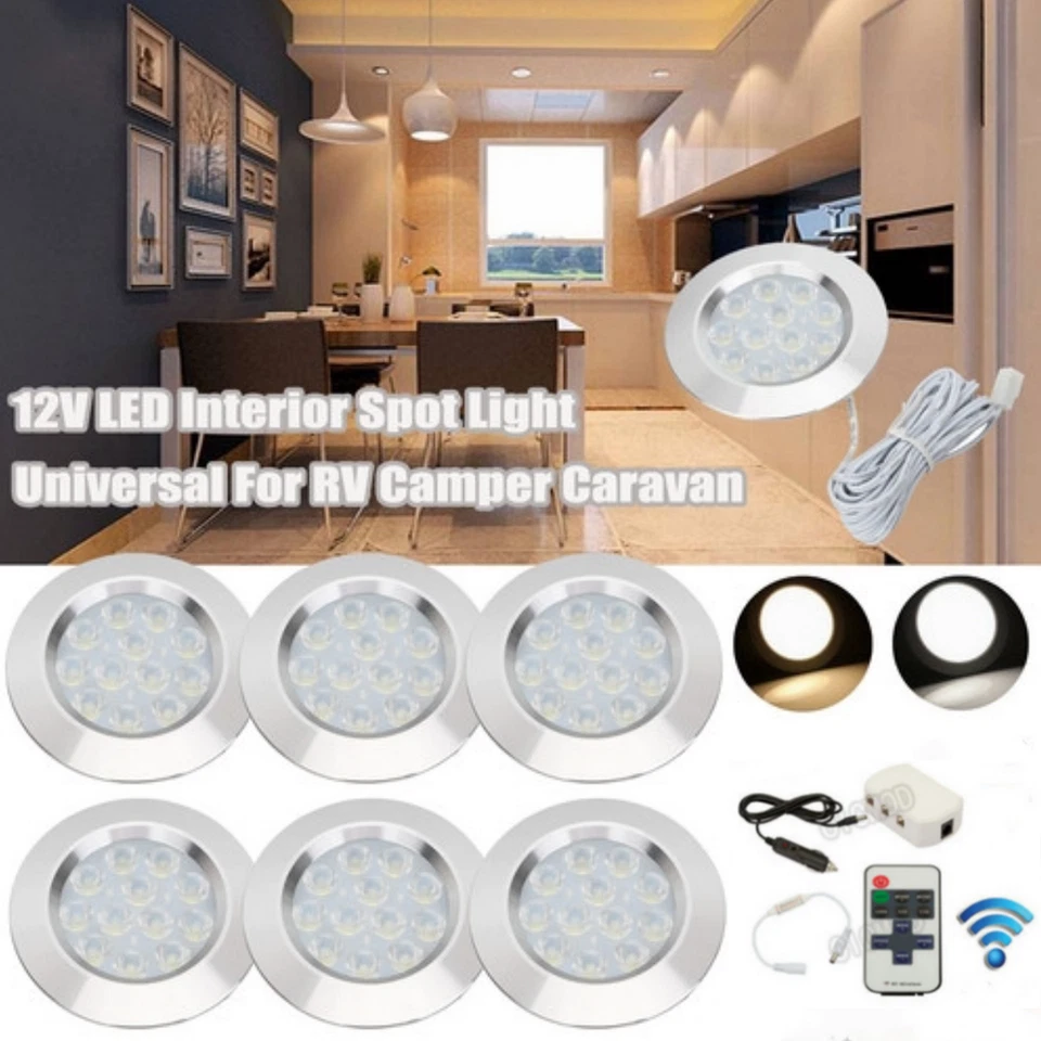 12V Recessed LED Spot Ceiling Lights Camper Van Caravan Motorhome Boat Downlight - Image 2 of 4