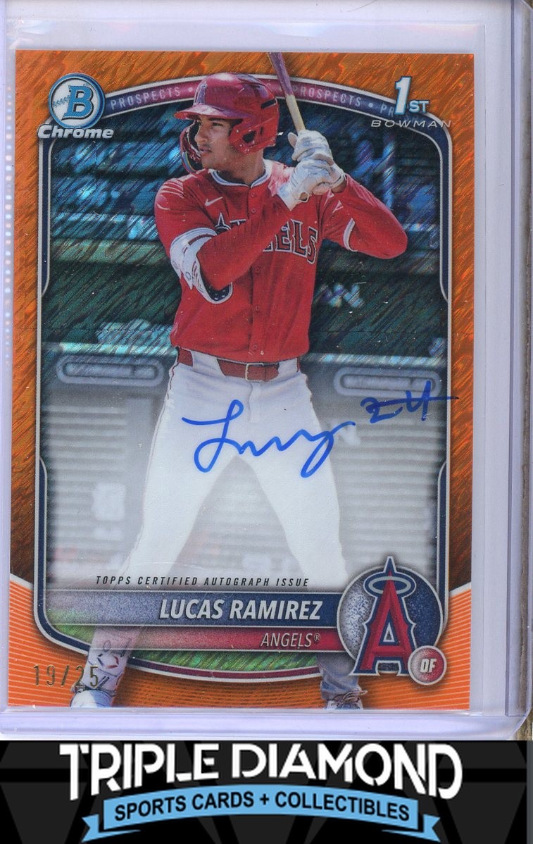 2025 Bowman Chrome 1st Lucas Ramirez Prospect Auto Orange Shimmer #19/25 Q530