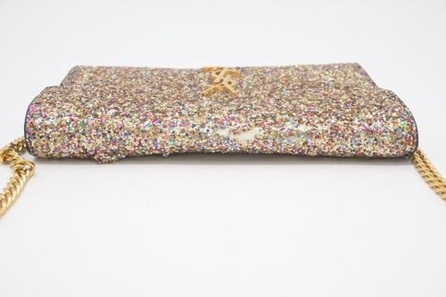 Saint Laurent Schultertasche Glitzer Kette goldfarbene Hardware Vintage von JP gebraucht - Bild 16 von 18