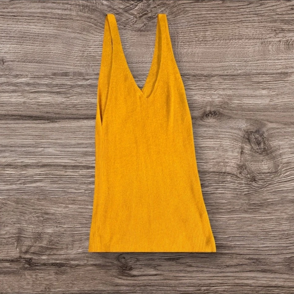 Double Zero Small Chic Mustard Women’s Ribbed Tank Top - Image 3 of 3