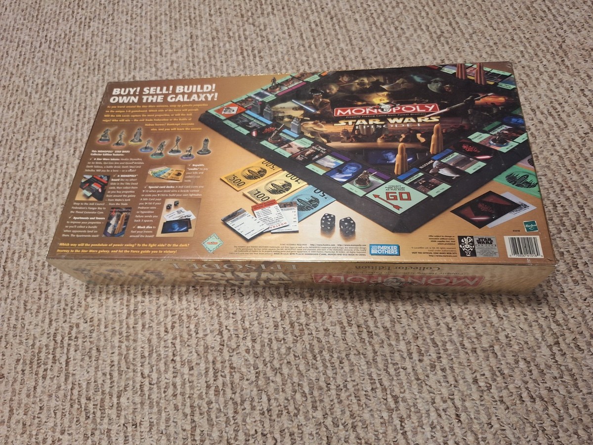 1999 Star Wars Episode 1 Monopoly Game Collector Edition 3d Hasbro
