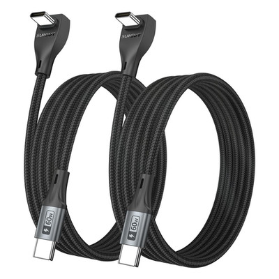 USB C Kabel 90 Grad 60W Schnellladekabel abgewinkelt 2m 2 Stück