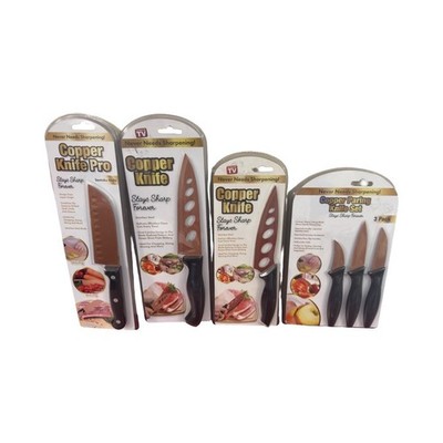 Lot of 4 Copper Knife Stainless Steele Pro As Seen On TV Tekno NEW
