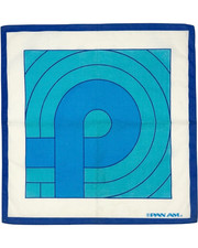 Vintage Pan Am Airlines Cotton Scarf Pocket Square