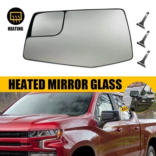 Fit & Silverado Chevrolet Sierra GMC 1500 Heated Mirror Left Glass W/Backing