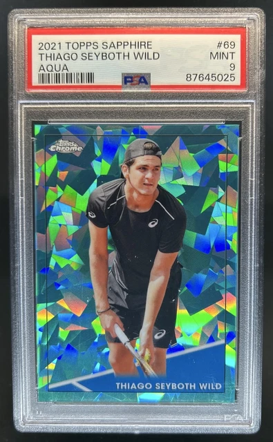 2021 Topps Chrome Sapphire Thiago Seyboth Wild Aqua #/199 PSA 9