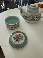 Andrea by Sadek Le Deau Lin Porcelain Floral Teapot Lid Handle 1 Cup Japan