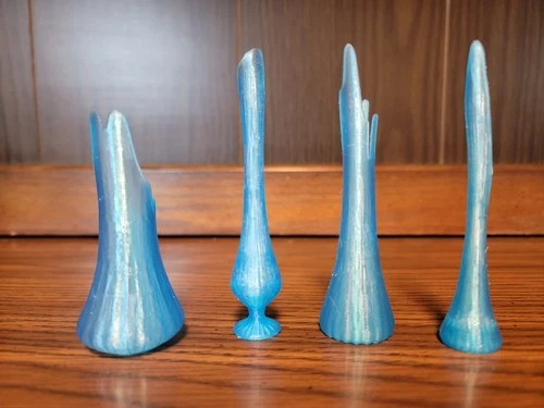 Miniature Swung Glass (Plastic) Vase Set - Blue - Barbie - MCM Vintage Retro