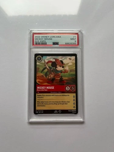 2022 D23 Expo Disney Lorcana Mickey Mouse Brave Little Tailor #1 PSA 9 Mint