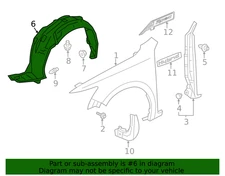 2016-2018 Acura ILX Genuine Front Fender Liner Splash Shield Right OEM