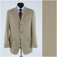 Mens ALEXANDER Size UK 42R Beige Cotton Summer Sport Coat Blazer Jacket