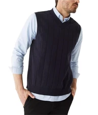 Frank & Oak Mens Cotton V Neck Sweater Vest