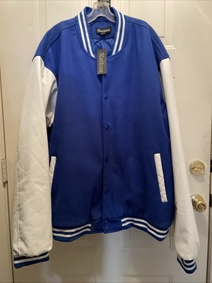 NATHAN Two Tone Snap Button Varsity Classic College Letterman Jacket Men's 3XL