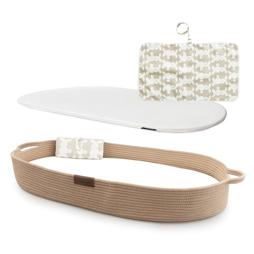 XL Reinforced Baby Changing Basket with Extra Travel Diaper pad, Foldable Bab...