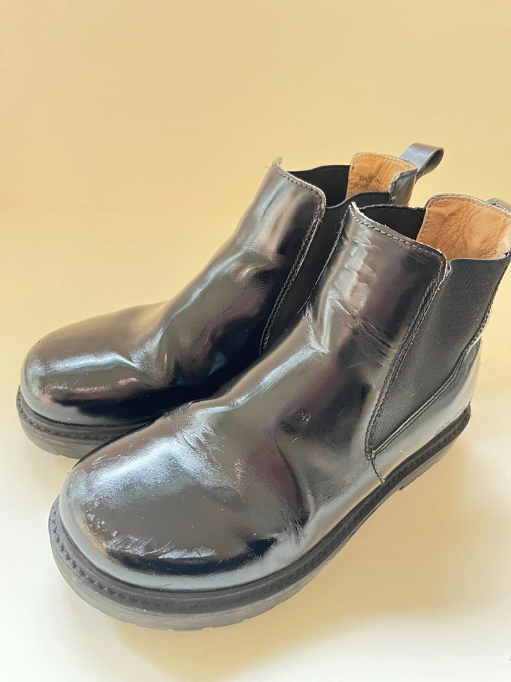 Botas Chelsea Birkenstock para mujer 36 charol negro pull on hechas en portugués Foto 3 de 4