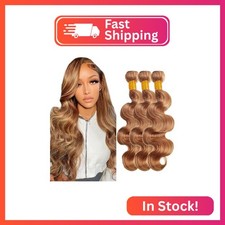 300g 24 26 28 Inch Honey Blonde Bundles Human Hair Color 30 Body Wave Bundles H