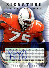 I396 VINCE WILFORK RC AUTO 2004 UPPER DECK FOUNDATIONS MIAMI HURRICANES SP