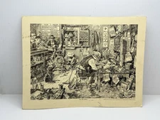 1930 "At The Old Depot Railroad Station Clerk Office"  Poster by C D Poage