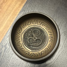 Rare-Vintage-Style Tibetan Singing Bowl 6 Hand-Engraved Mantra Bright Tone